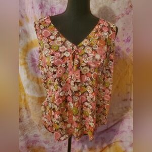 Sigrid Olsen sleeveless autumn sonnet polyester blouse